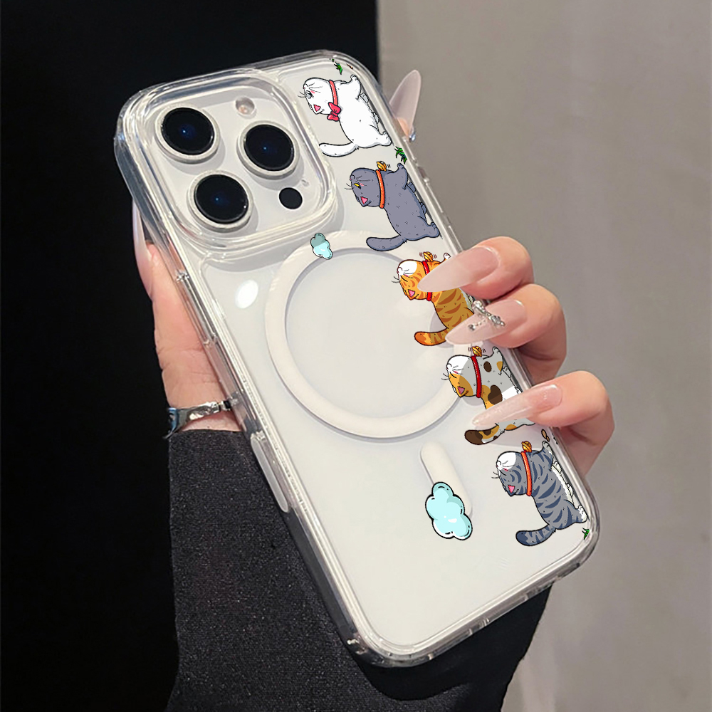 Apple Iphone 15 - Funda Transparente con Dibujo de Gato
