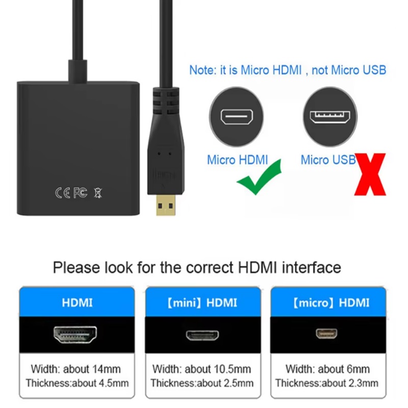 Conector Micro HDMI a VGA, ada - Hdmi Adapter Tablet reseña y precio