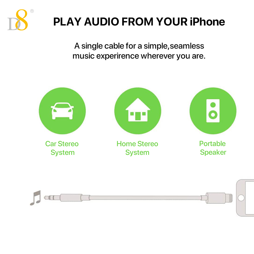 Adaptador de audio D8 Lightnin - Wired Earphone Lightning reseña y precio