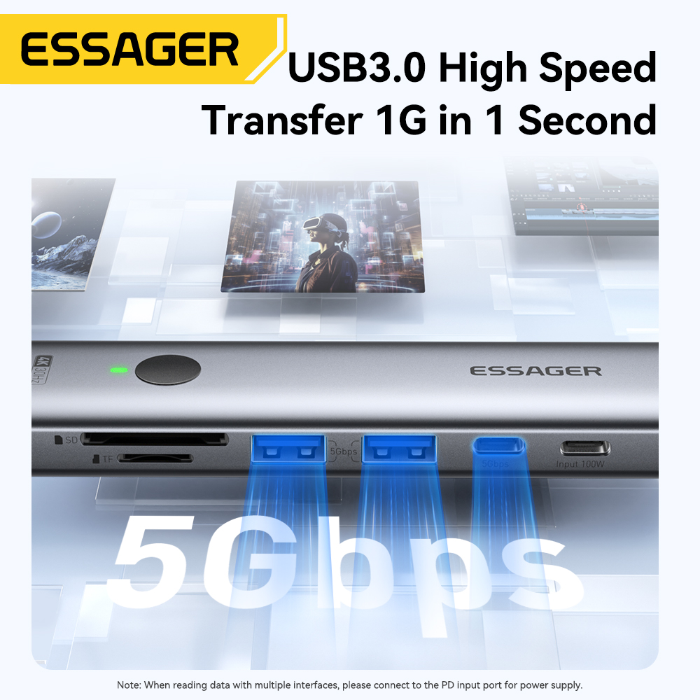 Essager USB C HUB 4K 7-en-1 ti - Hdmi Adapter Tablet reseña y precio
